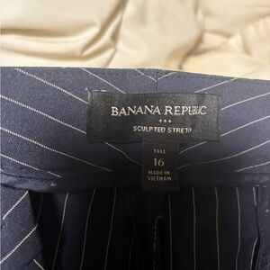 Banana Republic Dark Blue Striped Cropped Trousers